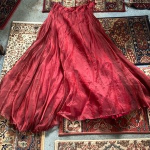 Long reddish skirt